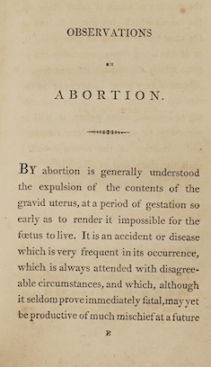 Burns, John - Observations on Abortion: containing an account of the manner in which it takes place, the causes which produce it, and the method of preventing or treating it. 2nd edition (revised). sometime rebound calf